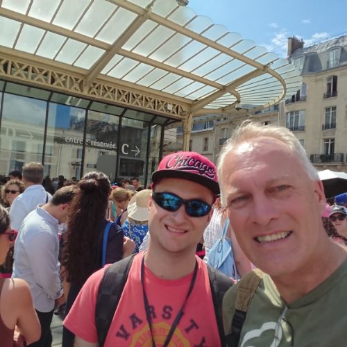 Sir and Mikey outside the Musee d'Orsay